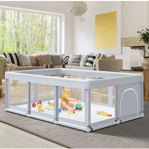 Baby Playpen Play Pens for Babies and Toddlers Baby Fence Baby Play Yards for Indoor & Outdoor with Breathable Mesh Anti-Fall Playpen