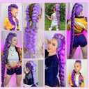 Purple Braiding Hair Pre Stretched Synthetic Braiding hair Extensions for Braids, Purple Hair Extensions for Stage Party Halloween Costume Cosplay 48 Inch 2 Packs