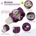 FIORETTO Womens Gym Tote Duffle Bag with Wet Pocket & Shoe Compartment, Sports Duffel Overnight Weekender Hospital Workout Carry on Bag for Girls, Ideal for Travel, Swimming, Dance, Ballet Dark Purple