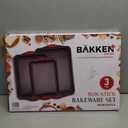 Baking Pan Set  3 Piece Cookie Sheet  Deluxe Black Non-Stick Carbon Steel  Silicone Handles  Commercial Grade Restaurant Quality  PFOA PFOS and PTFE Free by Bakken