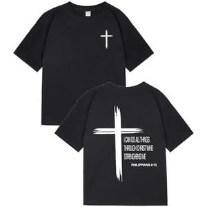 Boys Christian T Shirts Faith Graphic Tee Jesus Religious Short Sleeve Streetwear Tshirt Casual Top for Kids, 7-8 Years