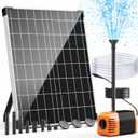 POPOSOAP Solar Water Pump Outdoor, 30 Watt Solar Powered Water Pump with 430GPH Solar Pump, 7 Nozzles, 6.6 Tubing DIY Water Feature for Pond, Fountain, Pool, Garden, Backyard