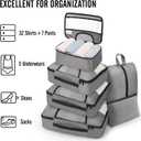 Veken 8 Set Packing Cubes for Travel Essentials, Suitcase Organizer Bags in 4 Sizes, Carry-On Luggage Accessories with Large Laundry & Hanging Toiletry Bag, Must-Have for Airplane, Road Trip & Camping (Dove Gray)