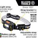 Klein Tools 56049 Rechargeable Headlamp / LED Lights, Adjustable Fabric Strap with Marker / Pencil Holder, 260 Lumens, for Work and Outdoors