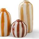 UniCasa Small Ceramic Vase Set of 3 for Pampas, Dried or Fresh Flowers