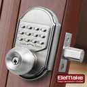 Keyless Entry Door Lock Deadbolt Keypad Mechanical Stainless Steel (Pass Code or Key) 100% Mechanical, No Electronic