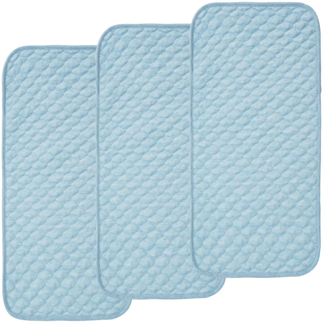 BlueSnail Quilted Thicker Waterproof Changing Pad Liners,3 Count(Blue 13 x 27)