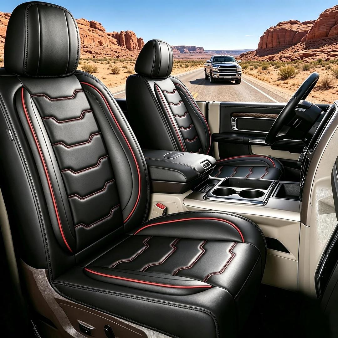 AOMSAZTO for Dodge RAM 1500 Seat Covers 2500 3500 2026-2025-2024-2012 Truck, Size: Curved Bench-5 Seats