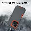 Case for iPhone 16 Pro Max(2024), 3-Layer Super Full Heavy Duty Rugged Case Belt Clip Holster Kickstand Protective Case Cover for iPhone 16 (Black Orange with Clip, iPhone 16 Pro Max)