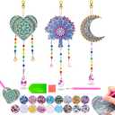 Diamond Art Kits for Kids Ages 6-12: Birthday Gifts for 7 8 9 10 Year Old Girls Teens Creative Arts & Crafts for Girls Boys DIY Wind Chime & Suncatcher Craft Kit Crystal Window Garden Decor Kit (3pcs-02)