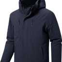 FREE SOLDIER Men's Waterproof Ski Snow Jacket Warm Winter Coat Snowboarding Raincoat Hooded Fully Taped Seams (Large, Midnight Navy)