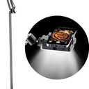 Floor Overhead Phone Tripod with Rechargeable Light for Cooking Videos, Move Around Phone Stand with Ring Light Content Creator Video Recording Selfie Photography TikTok Youtube Compatible with iPhone (black)