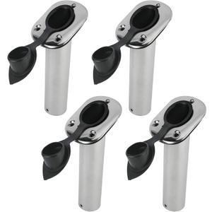 YaeMarine 4Pcs Stainless Steel Rod Holders with Rubber Cap, Liner, Gasket