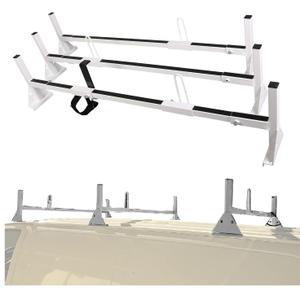 Universal Van Ladder Rack Full-Size 68"-75" Compatible with Ford E150 250 350 Chevrolet Express 1500 2500 3500 GMC Savana 3 Bars Roof Rack Steel (3 Bar, White) Universal Van Ladder Rack Full-Size 68"-75" Compatible with Ford E150 250 350 Chevrolet Express 1500 2500 3500 GMC Savana 3 Bars Roof Rack Steel (3 Bar, White)