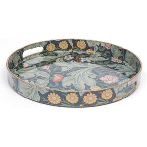 AGIOTA Round Coffee Table Trays, Serving Tray with Handles for Ottoman Coffee Table, Large Tray for Living Room Modern, 13"