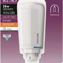PHILIPS 26W Equivalent Soft White PL-C/T 4-Pin Vertical Orientation LED Tube Light Bulb - 1 Each