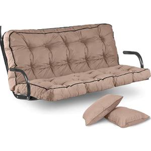 Outdoor Swing Cushions Waterproof, Thicken Porch Swing Cushion Replacement, 70 Inch Bench Seat Cushions for Garden Furniture Pad (Khaki, 40X70 inch)