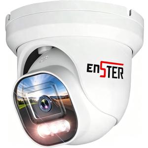 ENSTER 8MP 4K PoE Security Camera Outdoor, Full Metal, Compatible ONVIF & RTSP, 100ft Smart Color Night Vision, AI Human & Vehicle Detection, IP66 Waterproof, 110 Wide Angle, Built-in Mic