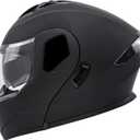 SanQing Modular Motorcycle Full Face Helmet,Flip Up Dual Visor Sun Shield DOT Approved Motorbike Helmet for Dirt Bike ATV Street Bike Scooter Moped Cruiser Street Cruiser(Matte Black,Large), 2 pack