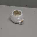 Smily Face Planter Pots,Cute Coffee Plant Pots for Indoor Outdoor Plants, Small Succulent Pots Resin Flower Pot Head Planters with Drainage Hole Pearl Plants Home Decor (White)