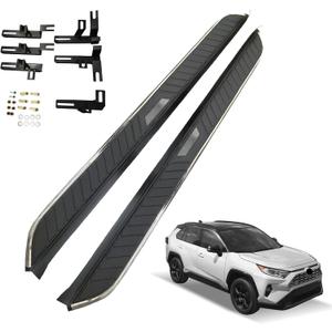 Running Boards & Steps for Toyota RAV4 2019-2025 Aluminum Side Steps with Bracket,2PCS Black Running Board Right Left Side Step Rail Nerf Bars for Toyota RAV4 2019 2020 2021 2022 2023 2024 2025 (70.87inch)