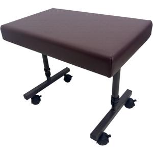 Aidapt Beaumont Height Adjustable Leg Rest Stool with Castors – Padded Foot Rest for Elderly & Limited Mobility, Improve Circulation, Easy-Clean Black Vinyl, Professional Home Care Aid