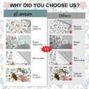 JiffDiff Wildflowers Floral Peel and Stick Wallpaper, Flower and Leaf Contact Paper Boho Removable Waterproof Self Adhesive Wall Paper for Bedroom Bathroom, 17.3" x 475"(56 sq. ft) (Beige, Coral)