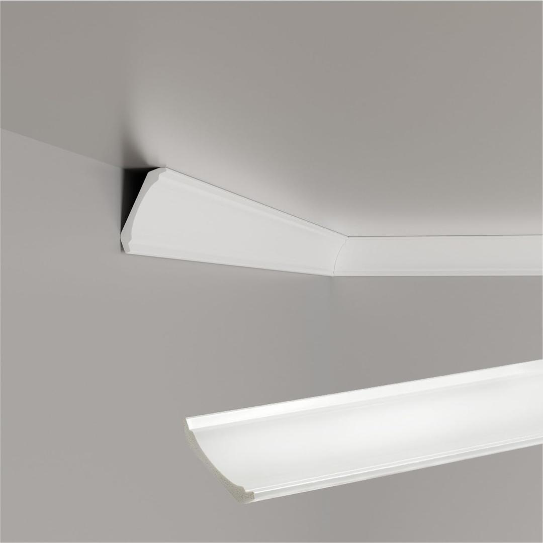 10-Pack Crown Molding Polystyrene Decorative Ceiling Crowning Molding Trim for Home Decor, 40Ft in Total Length