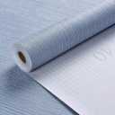Haimin Grasscloth Wallpaper Textured 24in X 393in Fabric Contact Paper Grey Blue Wall Paper Textured Linen Peel and Stick Self-Adhesive Thick Vinyl Embossed Film Wallpaper (Gray Blue)