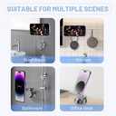 Phone Holders for Your Car, Ultra Vacuum Suction Cup Mount, 360 Adjustable Vacuum Magnetic Phone Holder, Rotatable, Foldable, Super Strong Suction for All Smooth Surface (Silver-White)