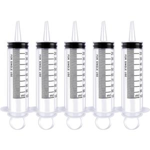 8 Pack 100ml Plastic Syringe for Scientific Labs, Dispensing, Measuring, Watering, Refilling, Multiple Uses