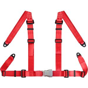 Yakitoko Universal 4 point Safety Harness Set 2" Fits Go Kart,UTV,ATV,Racing Red
