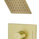 SOOOHOT Gold Shower Faucet Set with 6-Inch Rain Shower Head, Single-Handle Shower Trim Kit, Brushed Gold Shower Fixtures （Valve Included)