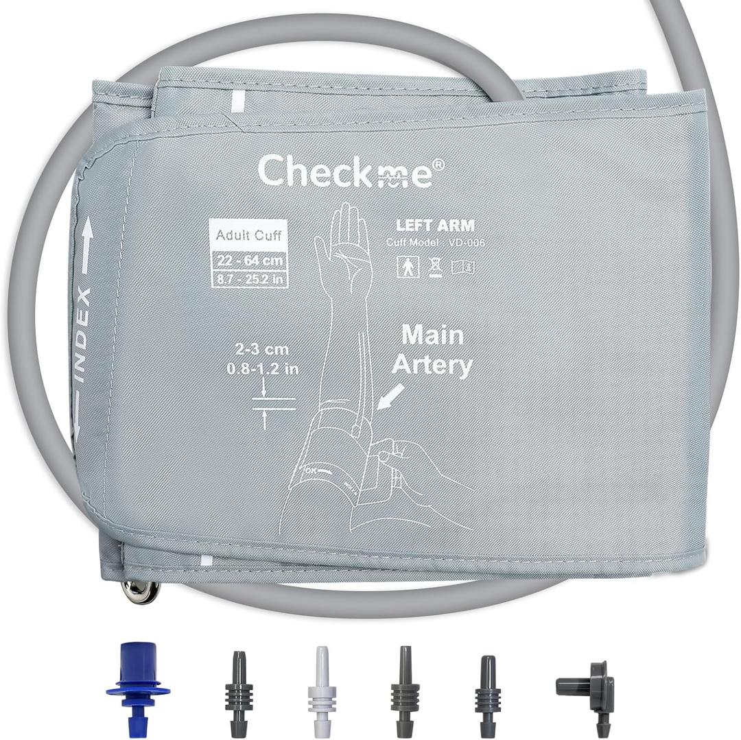 Checkme Extra Large Blood Pressure Cuff for 8.6"-25"(22-64cm), XL Automatic Cuff for Big Arms, Compatible with Most BP Monitors, Replacement Cuff for Home Use with 6 Connectors