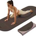 WeiLa Foldable Yoga Mat,10mm Extra Thick,Extra Long (75"x26") for Women&Men,  Brown &Bamboo Cream