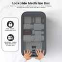 Small Lock Box,Lockable Storage Box with Combination Code for Medication Safe, Medicine Lock Box for Pills/First Aid Kits/Food/Snack Phone Jail,Locked Container for Home/Fridge/Office/School(Grey)