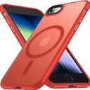 [NO.1 Magnetic for iPhone SE 2022/SE 2020/8 Case with MagSafe [Translucent Matte][Anti-Fingerprint][Military Shockproof] Slim Hard Case with Silicone for iPhone SE 2nd/3rd Generation Case,Red