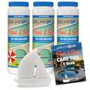 LeisureQuip Pool & Spa Balancers pH Decreaser 4 Pack with ScumBoat and Hot Tub Care Ebook - Balancing Chemicals for Hot Tubs, Above Ground Pools, & Spas
