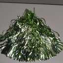 6P Light Green Wavy Metallic Foil Fringe Banner Tinsel Banner Backdrop Garland Curtains for Parade Floats Wedding Birthday Parties Decoration Halloween Christmas