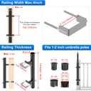 BeneLabel Patio Umbrella Holder for Deck Railing No Drill Deck Umbrella Clamp Mount Fits 1"-2" Umbrella Poles Space Saving Design Umbrella Holder for Deck Balcony Garden Poolside Railing
