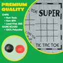 3-in-1 Vintage Giant Checkers, Tic, Tac, Toe, with Reversible Mat, 24 Chips, Family Board Game, Lawn Game, BBQ Party Favor, Indoor and Outdoor Activity for Kids and Adults