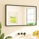 TETOTE Black Framed Mirror for Bathroom Vanity 40" x 24" Matte Black Rectangle Beveled Frame Wall Mirror for Over Sink, Tempered Glass, Modern Farmhouse Bedroom, Entryway, Living Room