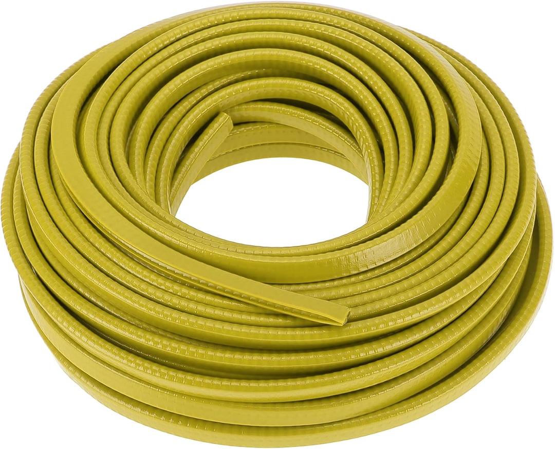 Motoforti Universal Car Weatherstrip Weather Stripping Edge Trim Seal Strip Self Adhesive Weather Seal Strip for Car Door, 66Ft, U-Shape, PVC Steel, Yellow