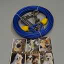 Petbobi Dog Tie-Out Cable 10ft - Outdoor Leash 4mm Metal Cable with Shock Absorbing Spring 360° Swivel Clips, Chain for Dogs Yard Camping, Fit Small Medium Large Pets Up to 120lbs, Blue