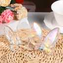 2pcs Crystal Butterfly Figurine,Butterfly Collectibles Glass Art Glass Animals Crystal Wedding Decortion for Home Butterfly Gifts for Women(Colorful+White)