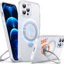 Chicfun 360 O-Ring MagStander for iPhone 12 Pro Max Case with Magnetic Kickstand Ring Holder [Compatible with MagSafe][360Rotate Stand][Military Shockproof] iPhone 12 Pro Max Phone Cover Matte Clear