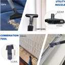 1.25 Inch Vacuum Brush Attachment Kit Compatible with Vacuum Cleaners Using 1-1/4'' Accessories - 1.25 Inch Shop Vac Accessories: Horse Hair Dust Brush, Vacuum Extension Wand and More (10 Pack)