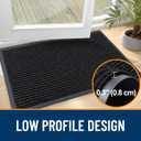 OLANLY Front Door Mat Indoor Outdoor Entrance, Waterproof Heavy Duty Doormat, Fade Resistant, Low Profile, Easy Clean Patio Porch Welcome Floor Mats for Entry, 47x17, Black