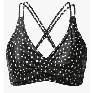 Holipick Women Black High Waisted Bikini Twist Front Swimsuits 2 Piece Lace Up Bikini top with Tummy Control Swims,L