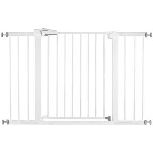 BABELIO Metal Baby/Dog Gate 29''-48'' Auto Close Extra Wide Pet Barrier for Stairs & Doorways, Pressure Mounted Walk Thru Child Door, NO Need Tools and Drilling, with Wall Cups
